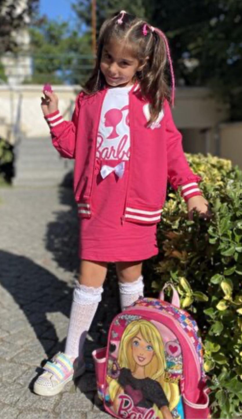 Barbie Set with Skirt, College Jacket, Blouse Pink - Image 2