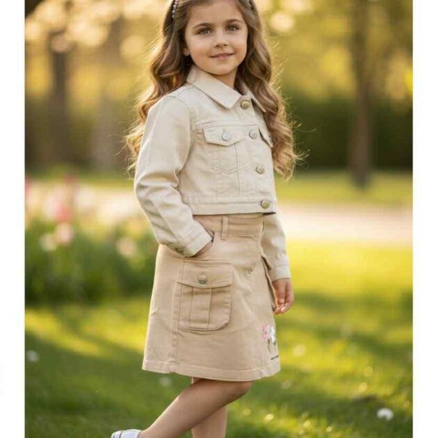 WB Τζιν φούστα με κεντητές λεπτομέρειες.