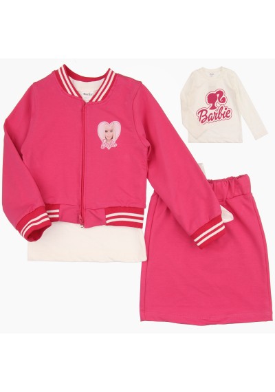 Barbie Set with Skirt, College Jacket, Blouse