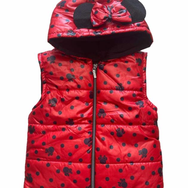 Γιλέκο Minnie με κουκούλα και fleece επένδυση.
