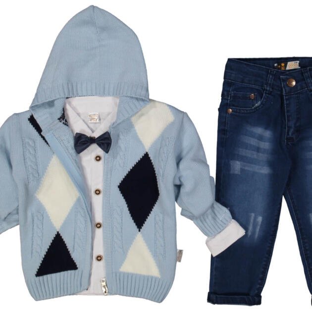 Little Stars Knit Cardigan 3-piece Set