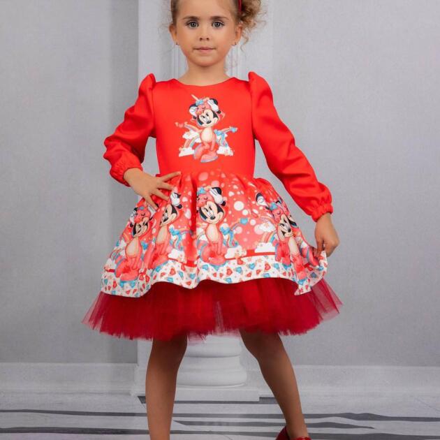 Minnie Fluffy Long Sleeve Dress