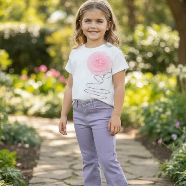 Little Star Linen Jean Panth. μωβ