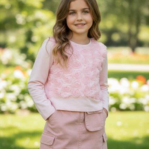 WB Τζιν φούστα με κεντήματα Ροζ