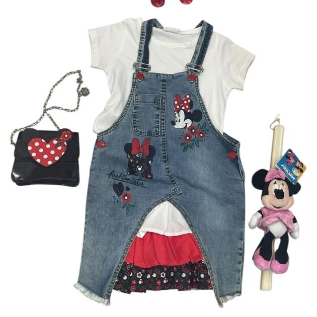 ​Σετ σαλοπέτας Minnie, συνδυασμένο με πασχαλινή λαμπάδα Minnie