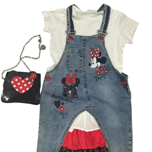 ​Minnie Σετ σαλοπέτας , Μπλούζα με τσάντα και αξεσουάρ για τα μαλλιά