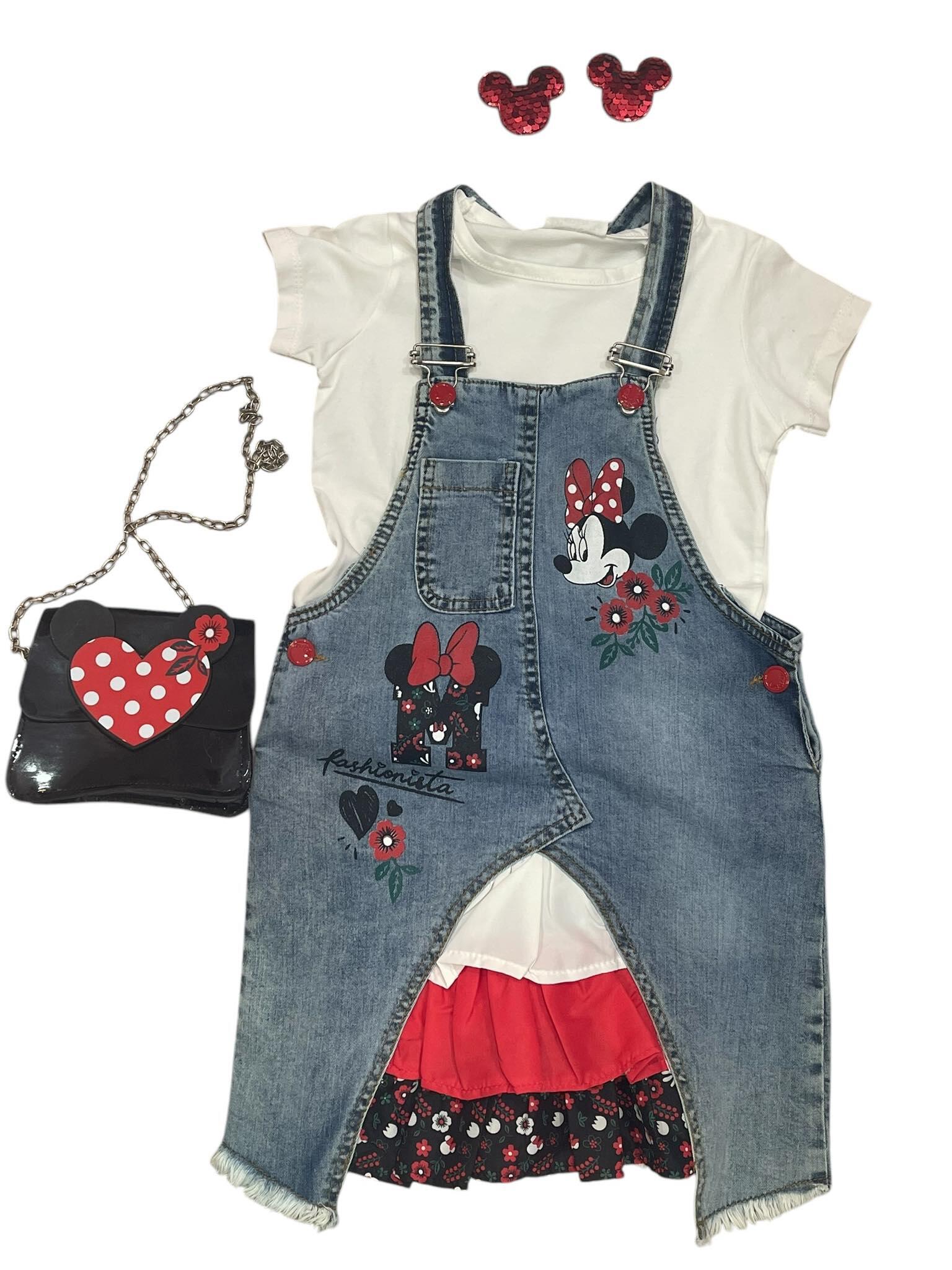 Minnie Σετ σαλοπέτας , Μπλούζα με τσάντα και αξεσουάρ για τα μαλλιά