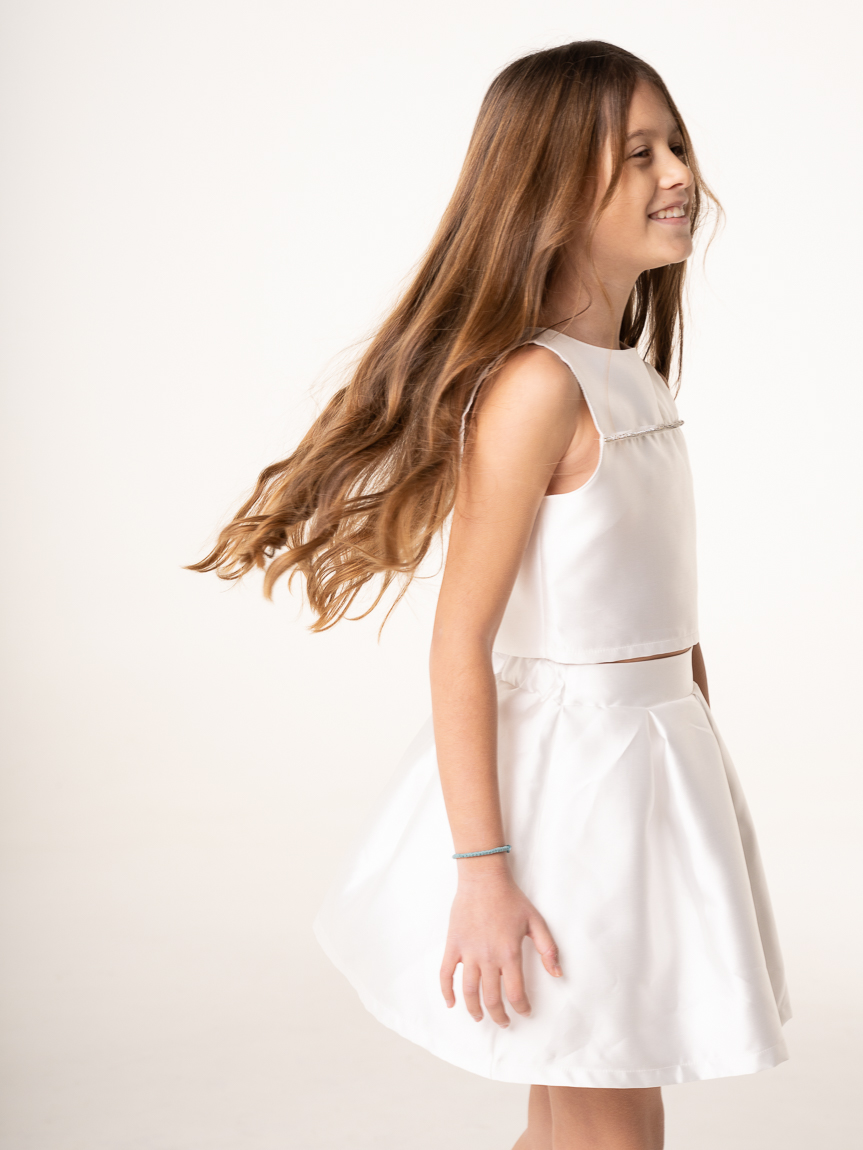 WB FEM SATIN σετ για κορίτσια crop top και φούστα - Image 2