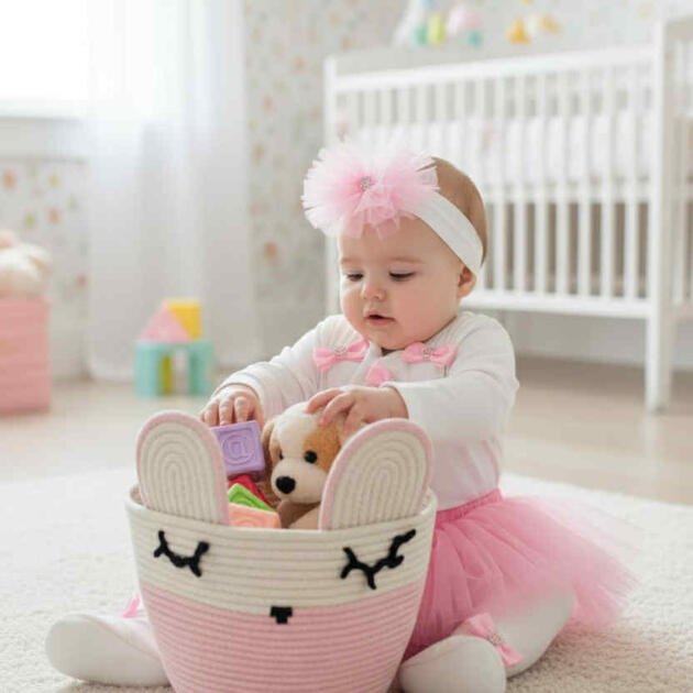 Χειροποίητο Καλάθι Κουνελάκι για Βρέφος & Παιδί