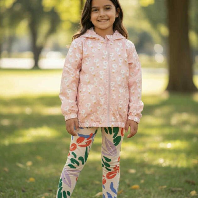 Αδιάβροχο με Κουκούλα και Σχέδιο Κύκνο – Κορίτσι