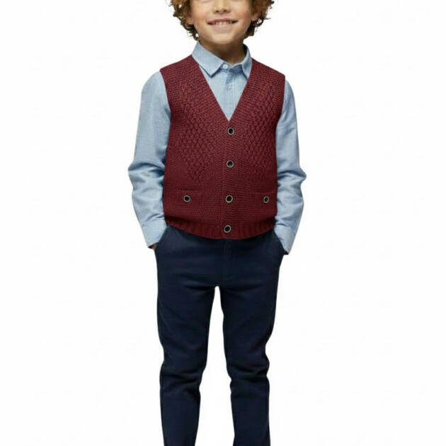 Πλεκτό γιλέκο με κουμπιά μπροστά<span> - </span>3 ετών