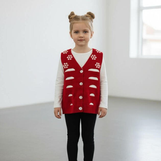 Πλεκτό γιλέκο με κουμπιά μπροστά Unisex