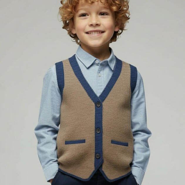 Πλεκτό γιλέκο με κουμπιά μπροστά