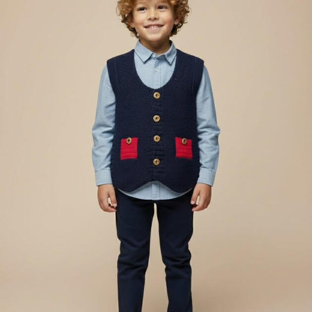 Πλεκτό γιλέκο με κουμπιά μπροστά