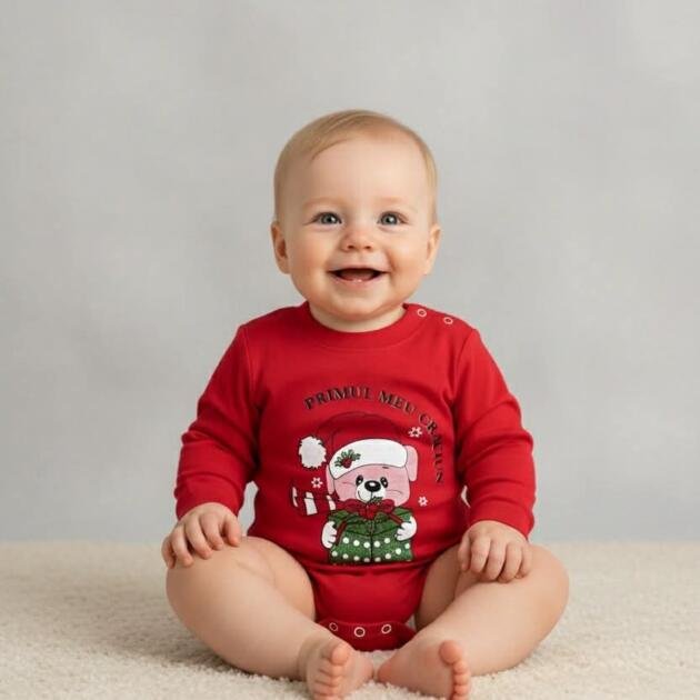 Χριστουγεννιάτικο Unisex βρεφικό κορμάκι από 100% βαμβάκι