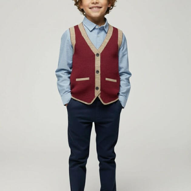 Πλεκτό γιλέκο με κουμπιά μπροστά