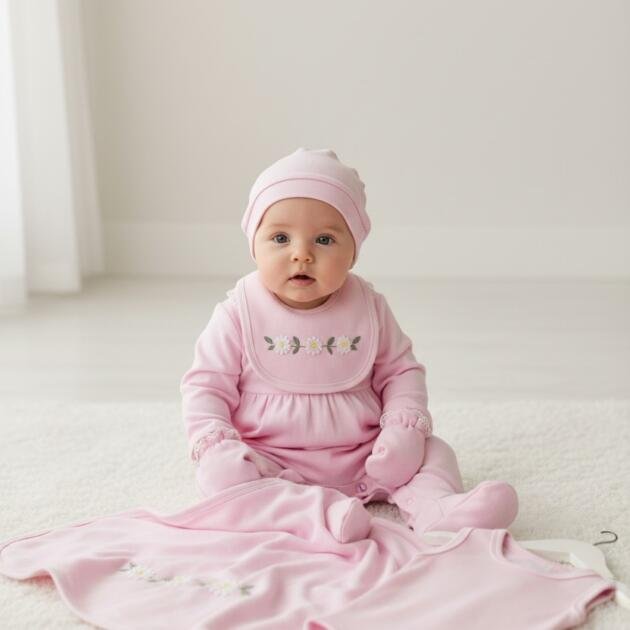 Σετ Νεογέννητου 7 τεμ Λουλουδάκια / Μαργαρίτες