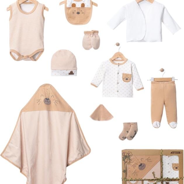 WB Βρεφικό Σετ 10 Τεμαχίων 0–3 Μηνών από 100% Οργανικό Βαμβάκι (Unisex)