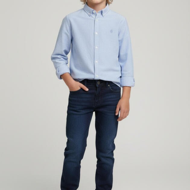 WB Αγορίστικο Σκούρο Μπλε Κλασικό Λινό Παντελόνι