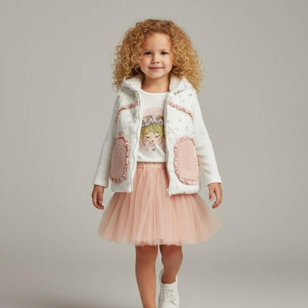 WB σετ 3 τεμαχίων “Bunny” με γιλέκο, μπλούζα και φούστα