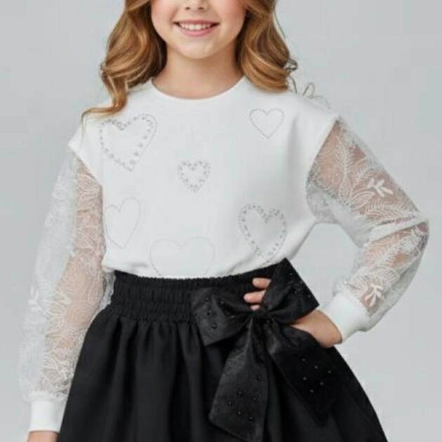 WB Little Star Παιδική balloon φούστα με φιόγκο και πέρλες Limited Edition