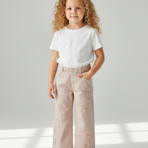 WB Τζιν Παντελόνι Κοριτσιού με Κεντημένα Αστέρια