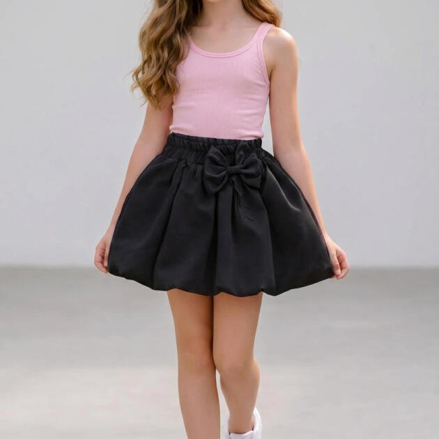 WB Little Star Παιδική balloon φούστα με φιόγκο μαύρη ,Limited Edition