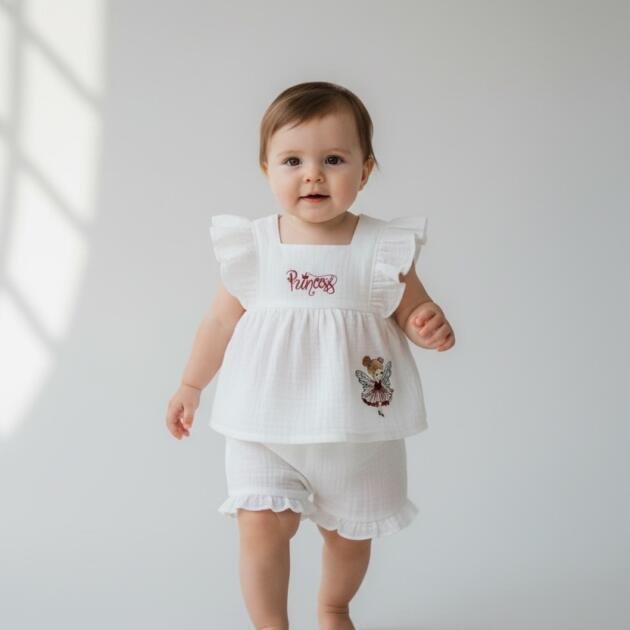 Βρεφικό Σετ Μουσελίνας Organic Linen για Κορίτσι