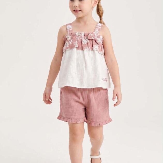 WB Σετ Μουσελίνα Organic Linen για Κορίτσι