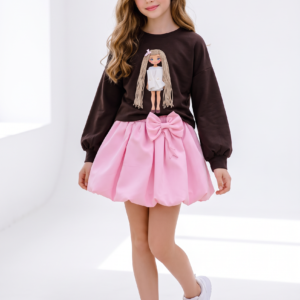 Little Star Rapunzel Παιδικό Sweatshirt με Αποσπώμενα Μαλλιά, coffe